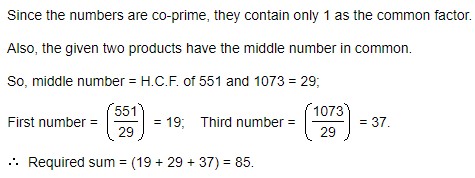 The sum of the three numbers is