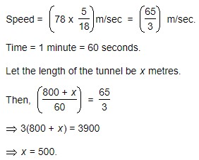 the length of the tunnel (in meters) is